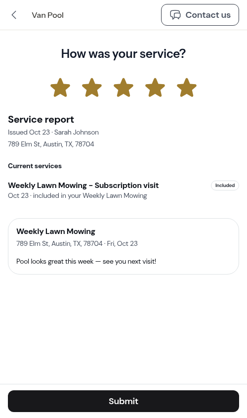 Review filled with stars and tip preset
