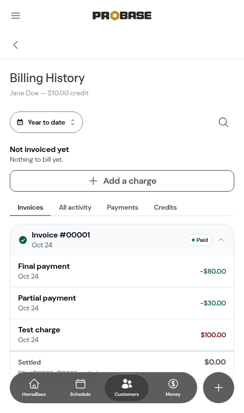 Charge marked as paid after full coverage