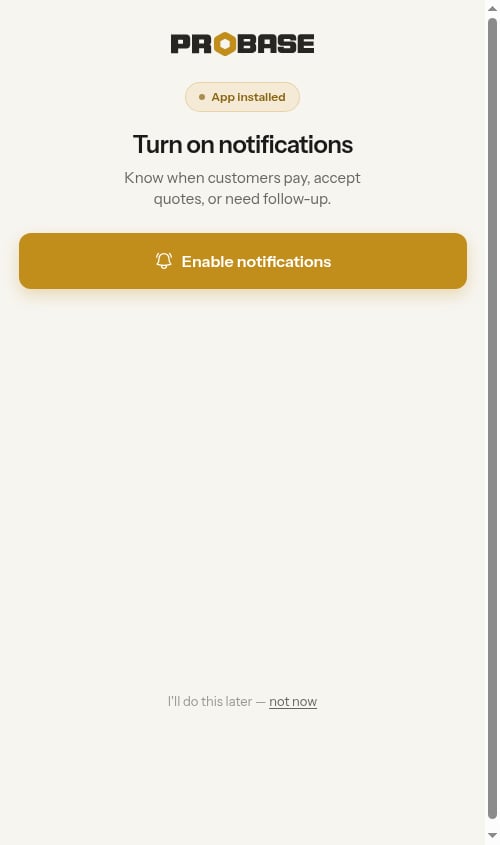 Turn on notifications screen