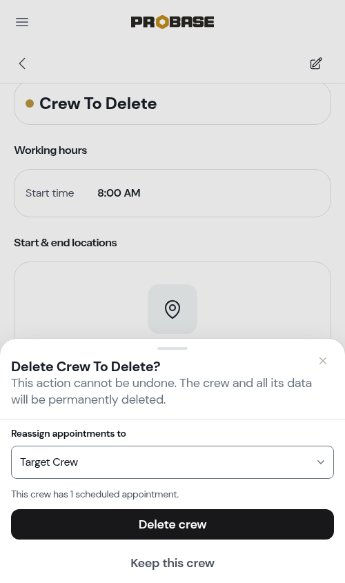 Reassign appointments on delete