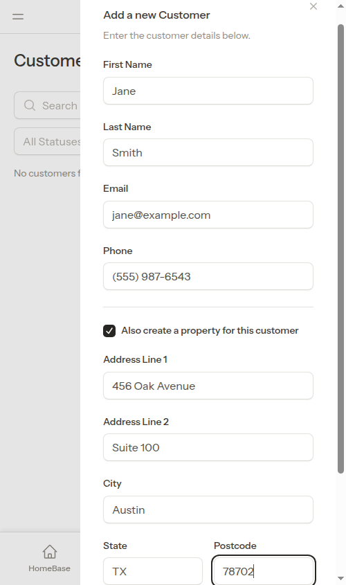 Property form filled