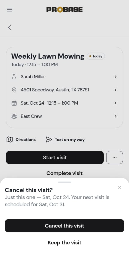 The cancel sheet with nothing to move