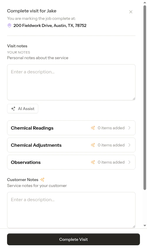 Completion form