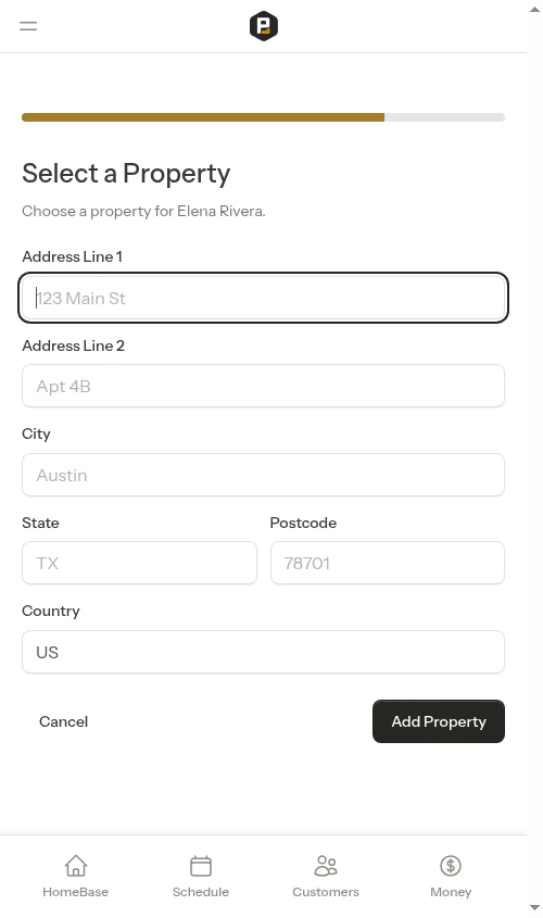 New property form