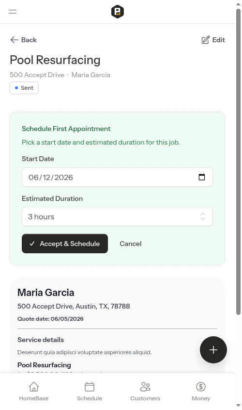 Scheduling filled