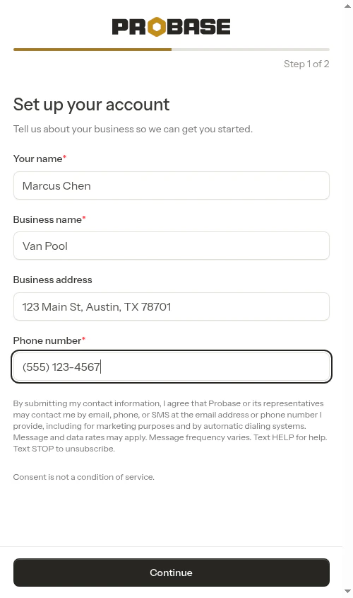 Business step filled