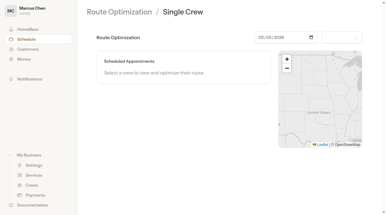 Route optimization page