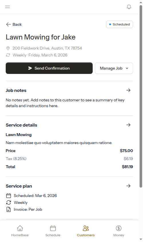 Appointment detail page