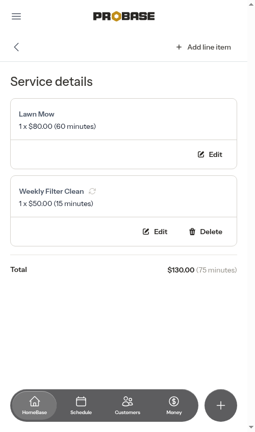 Next appointment automatically has the recurring items