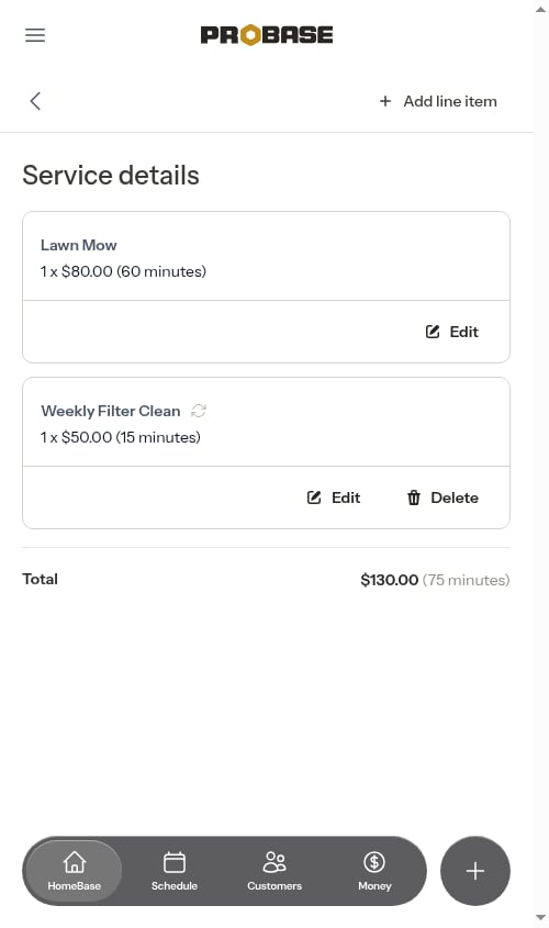 Next appointment automatically has the recurring items