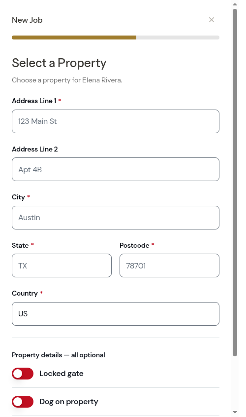 New property form
