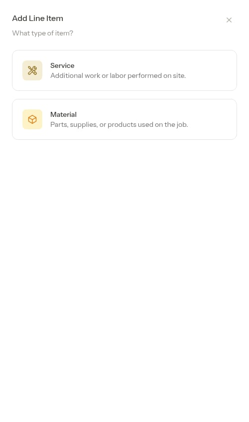 Material type selection