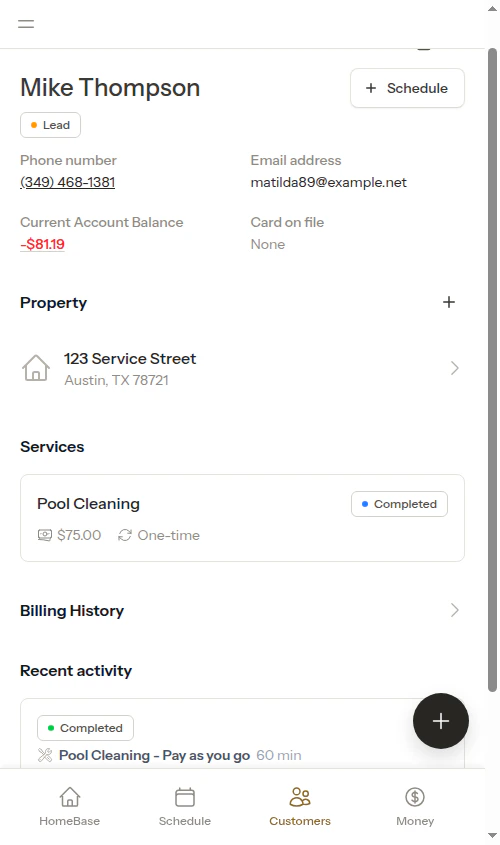 Billing entry created automatically after completion