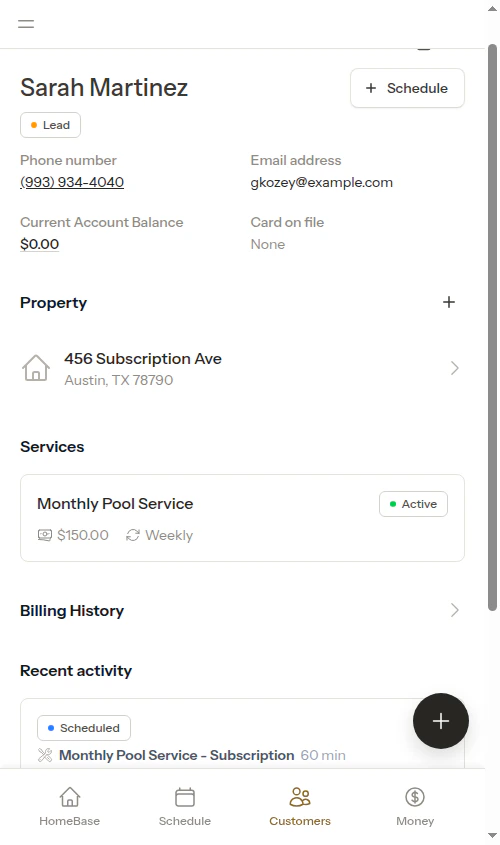 No billing entry created for subscription appointments