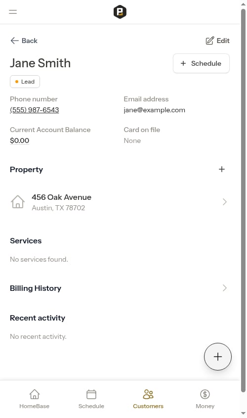 Customer show page