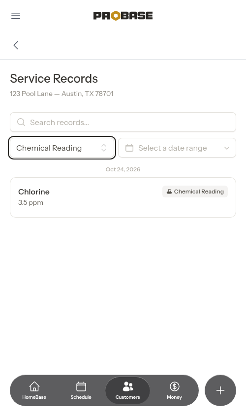 Chemical reading records on the list