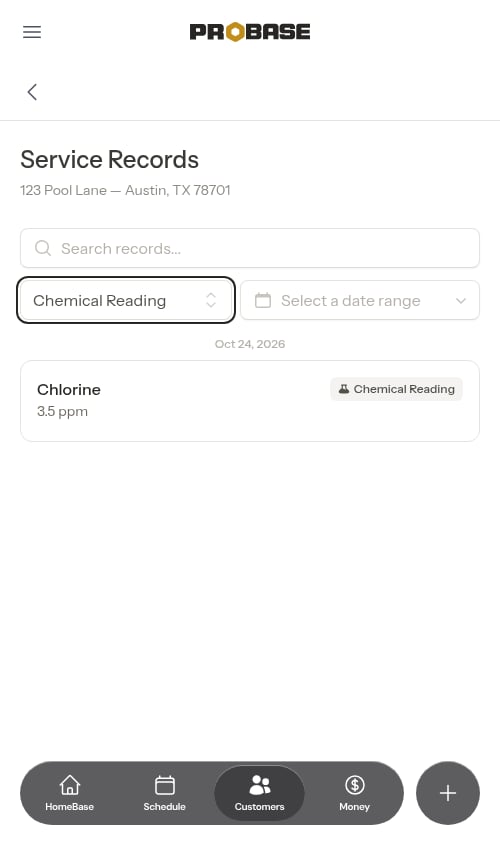 Chemical reading records on the list