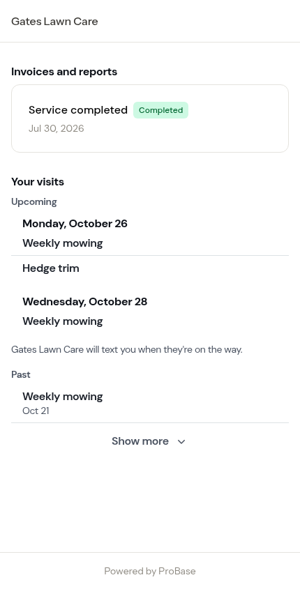Your visits on the portal home