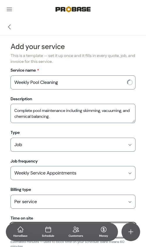 Create form filled complete