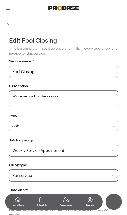 Edit form with changes