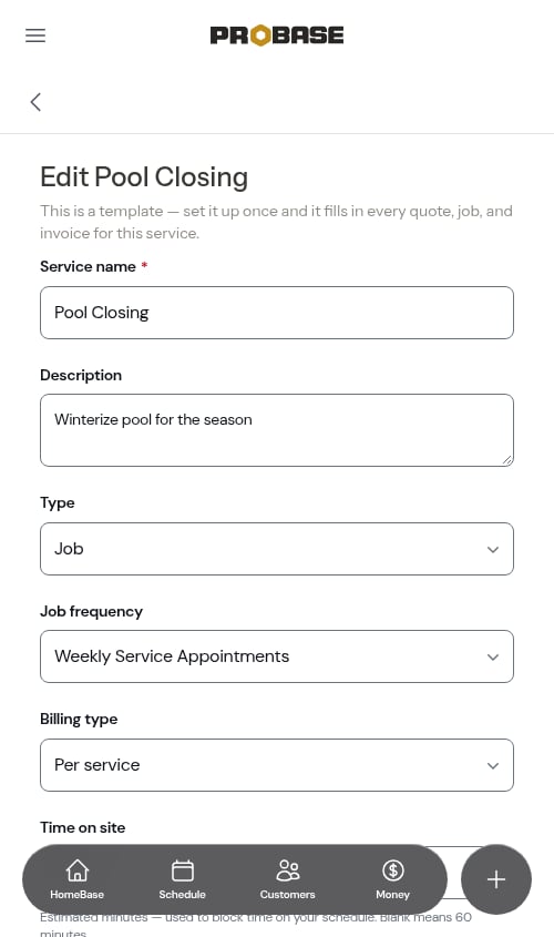 Edit form with changes
