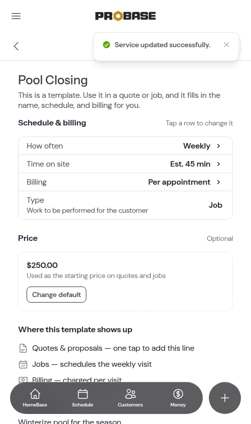 After price update