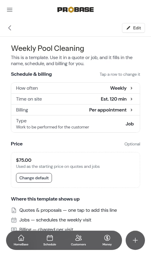 Service checklist empty state
