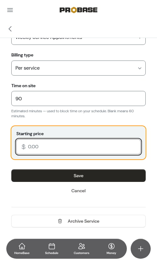 Add default opening the edit form on the price field