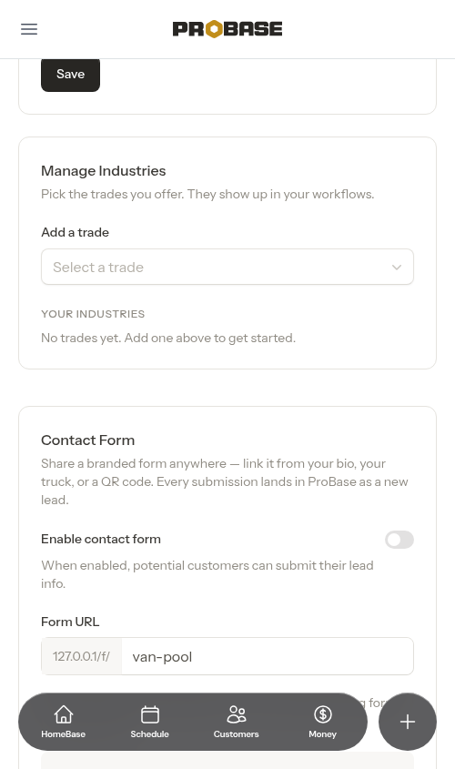 Manage Industries card
