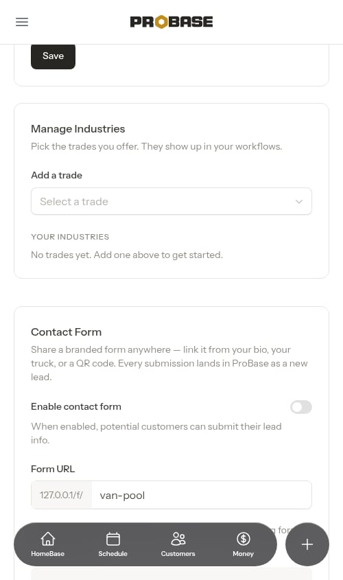 Manage Industries card