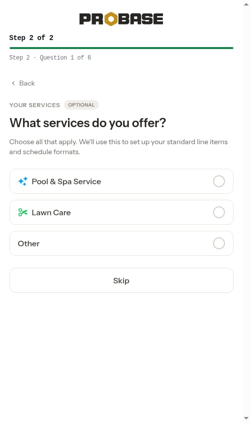 Choosing trades during onboarding