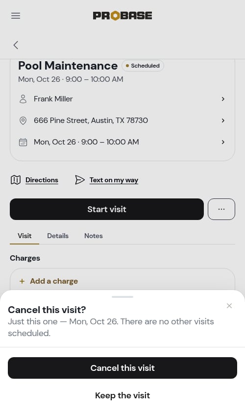 Cancel individual appointment