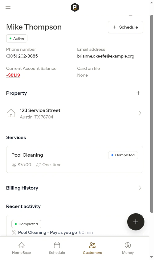 Billing entry created automatically after completion