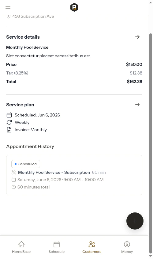 Before completing a subscription appointment