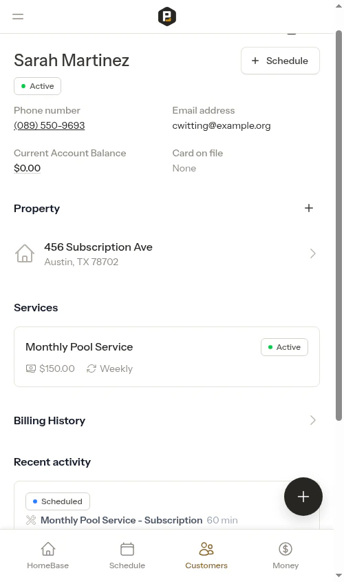 No billing entry created for subscription appointments
