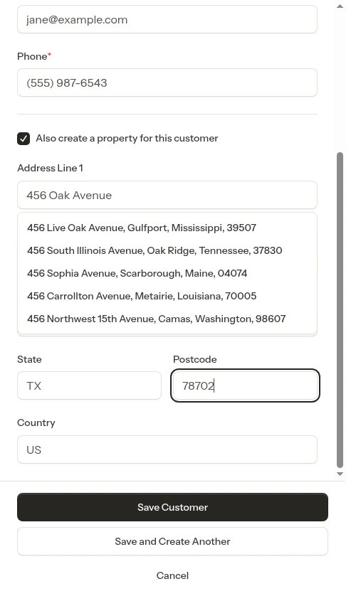 Property form filled