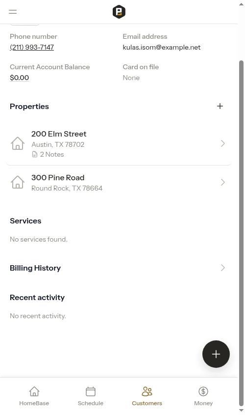 Properties section with Add property button