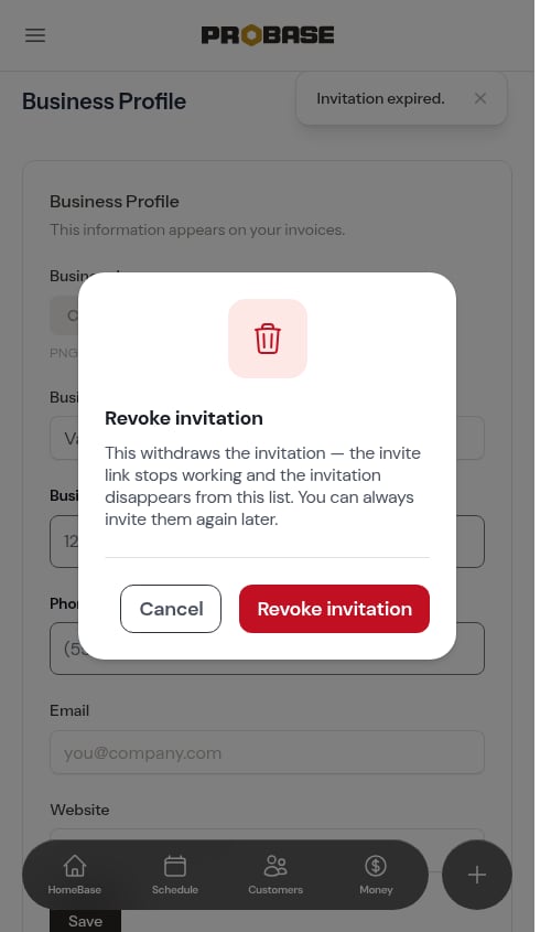 Confirming a revoke