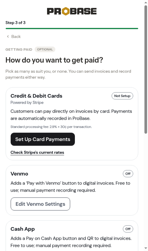 The cash card after tapping This is how I get paid