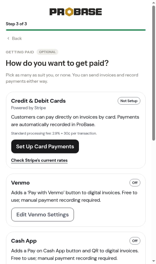 The cash card after tapping This is how I get paid