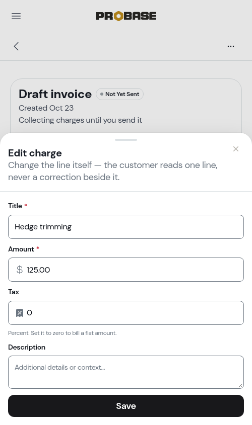 Editing a charge