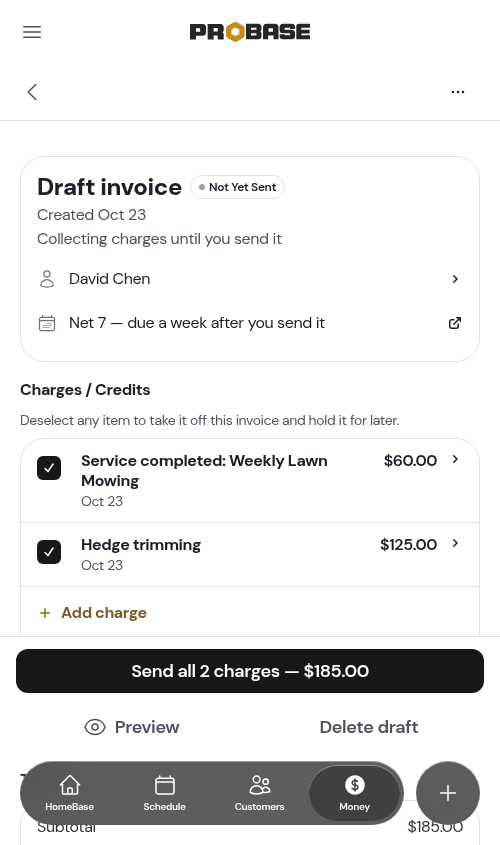 The Add deposit row