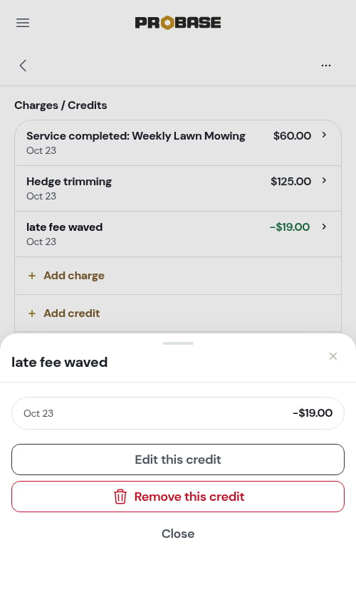 Remove this credit on the credit's sheet