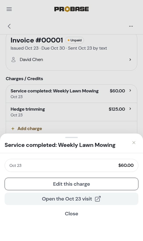 A visit's charge offers no Remove