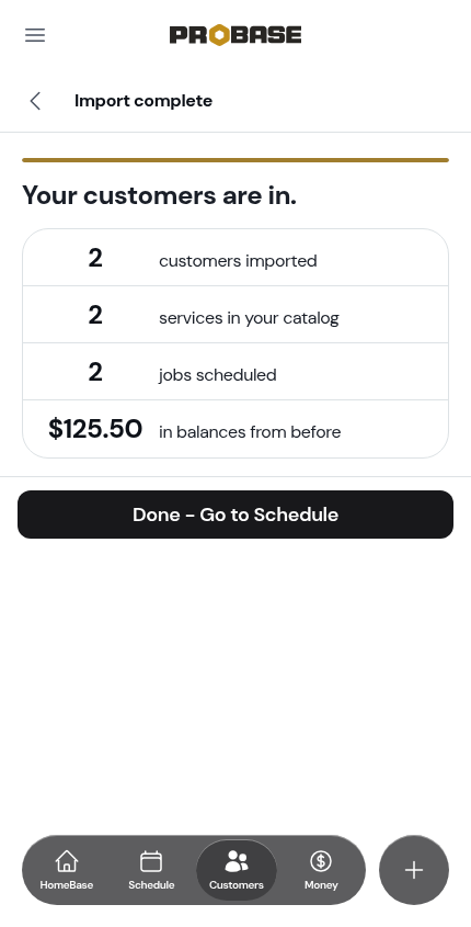 The summary with a one-time job among the scheduled jobs