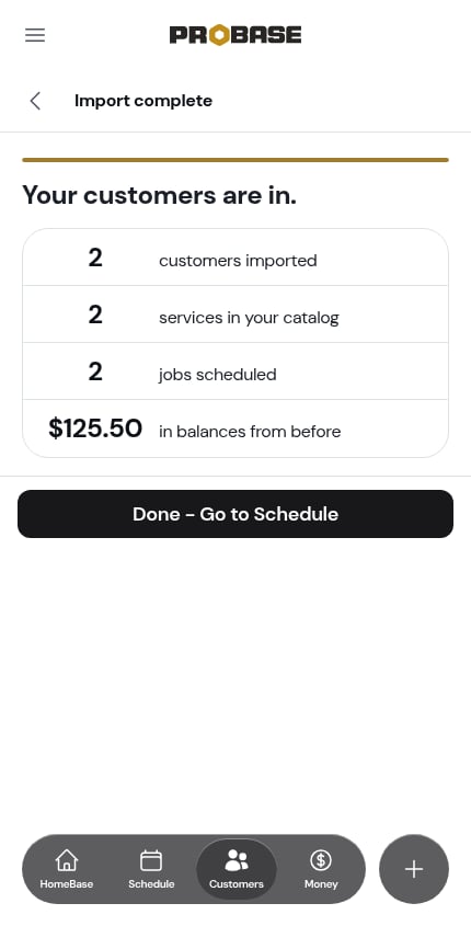 The summary with a one-time job among the scheduled jobs