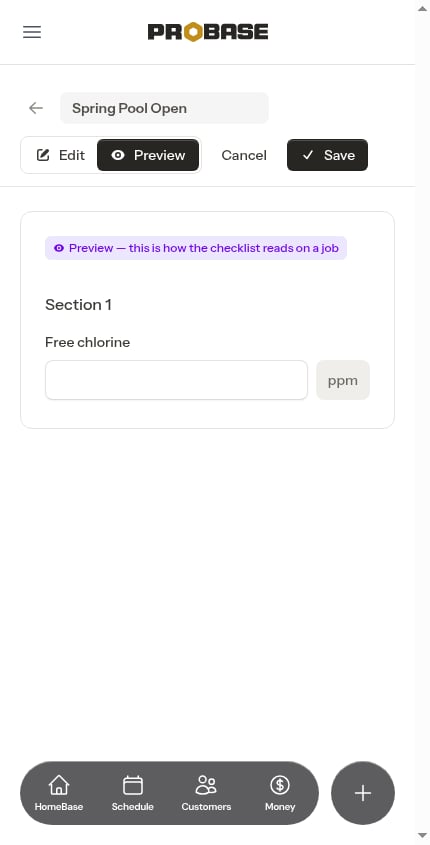 Checklist preview