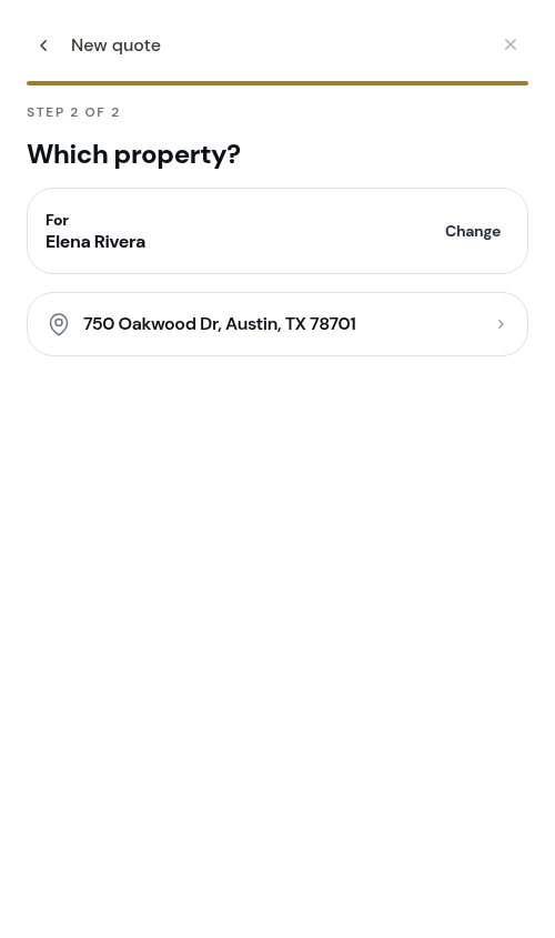 Property step with the customer already known