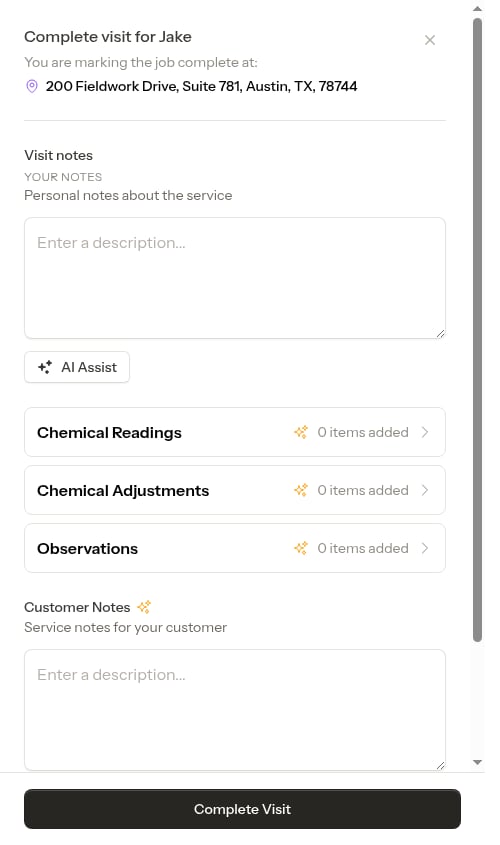 Completion form