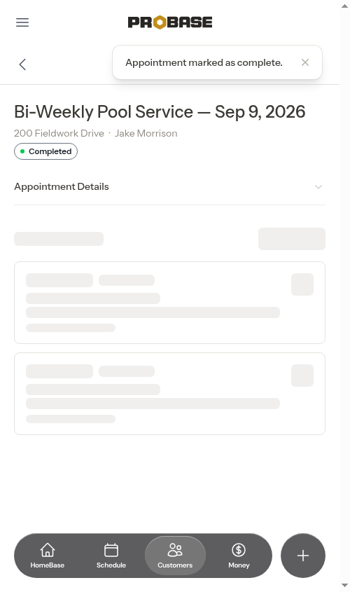 Completed on cancelled recurring service